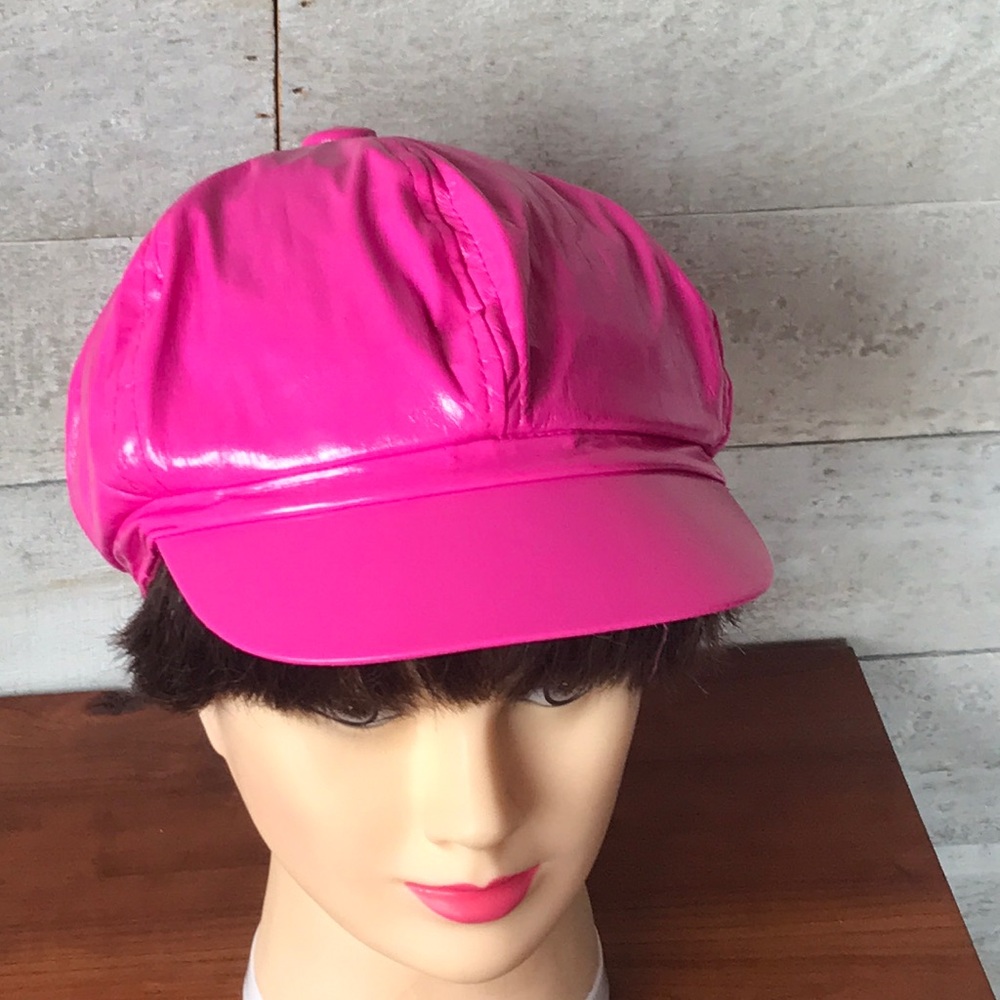 Hot pink vintage newsboy hat